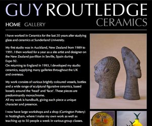 guy routledge ceramics nottingham website design